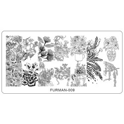 Металлическая Пластина Для Стемпинга На Пластиковой Основе FURMAN-009 ___KRY071/093 (331)